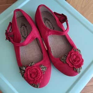 Joyfolie red rose ballet flats size toddler 11